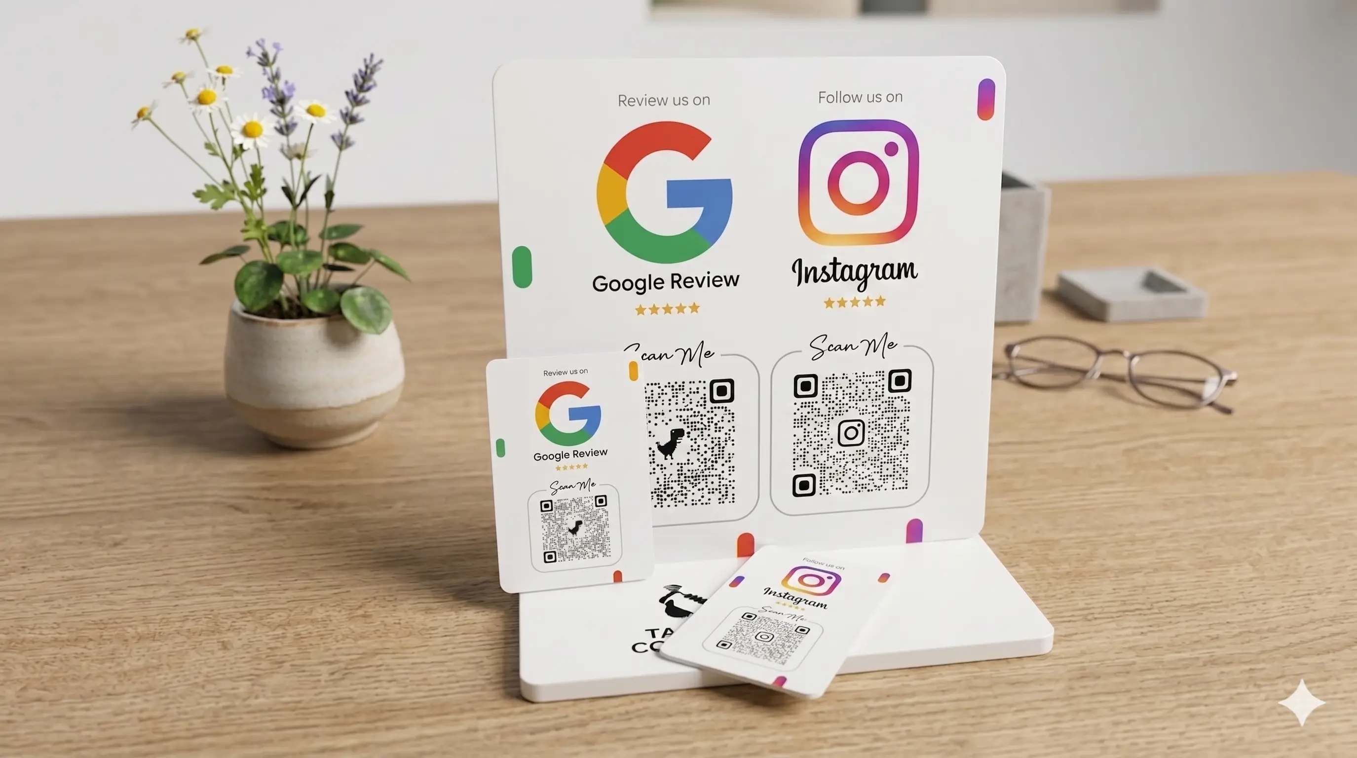 RevTop Pro QR Standee with Google and Instagram